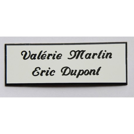plaque de boite aux lettres,  sonnette format 20 x 60 mm personnalisable 2 lignes "anglaise"