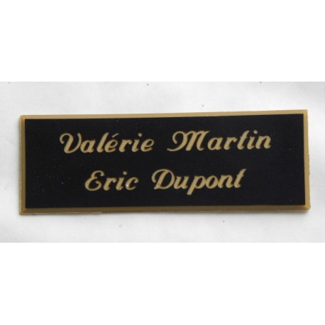plaque de boite aux lettres,  sonnette format 20 x 60 mm personnalisable 2 lignes "anglaise"