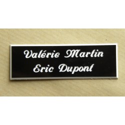 plaque de boite aux lettres,  sonnette format 20 x 60 mm personnalisable 2 lignes "anglaise"