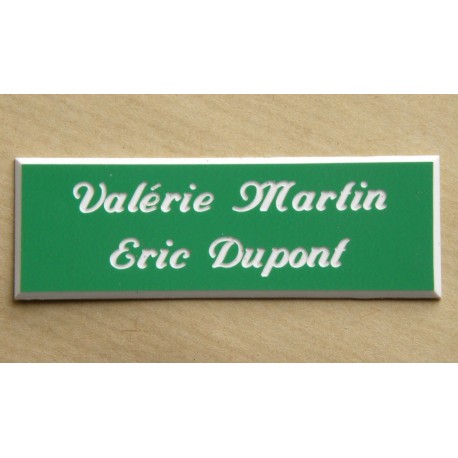 plaque de boite aux lettres,  sonnette format 20 x 60 mm personnalisable 2 lignes "anglaise"