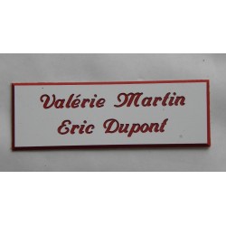 plaque de boite aux lettres,  sonnette format 20 x 60 mm personnalisable 2 lignes "anglaise"