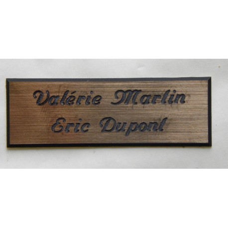 plaque de boite aux lettres,  sonnette format 20 x 60 mm personnalisable 2 lignes "anglaise"