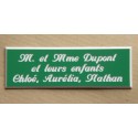 plaque de boite aux lettres,  sonnette format 20 x 60 mm personnalisable 3 lignes "anglaise"