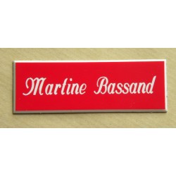 plaque de boite aux lettres,  sonnette format 25 x 75 mm personnalisable 1 ligne "anglaise"