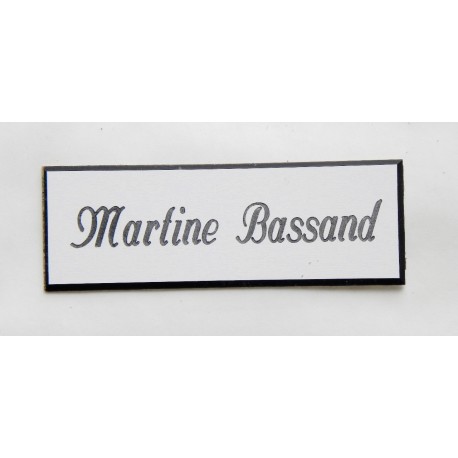 plaque de boite aux lettres,  sonnette format 25 x 75 mm personnalisable 1 ligne "anglaise"