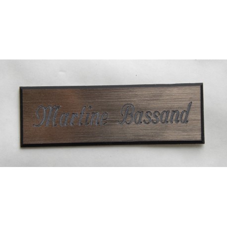 plaque de boite aux lettres,  sonnette format 25 x 75 mm personnalisable 1 ligne "anglaise"
