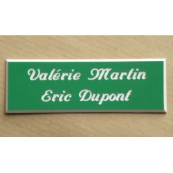 plaque de boite aux lettres,  sonnette format 25 x 75 mm personnalisable 2 lignes "anglaise"