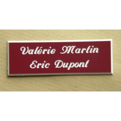 plaque de boite aux lettres,  sonnette format 25 x 75 mm personnalisable 2 lignes "anglaise"