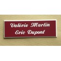 plaque de boite aux lettres,  sonnette format 25 x 75 mm personnalisable 2 lignes "anglaise"