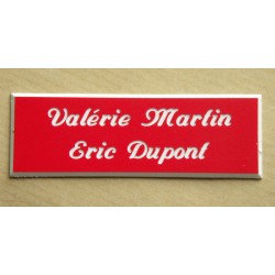 plaque de boite aux lettres,  sonnette format 25 x 75 mm personnalisable 2 lignes "anglaise"