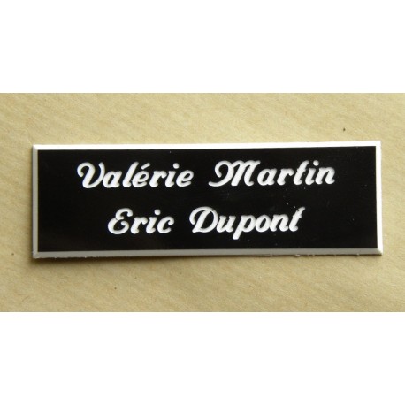 plaque de boite aux lettres,  sonnette format 25 x 75 mm personnalisable 2 lignes "anglaise"