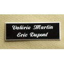 plaque de boite aux lettres,  sonnette format 25 x 75 mm personnalisable 2 lignes "anglaise"