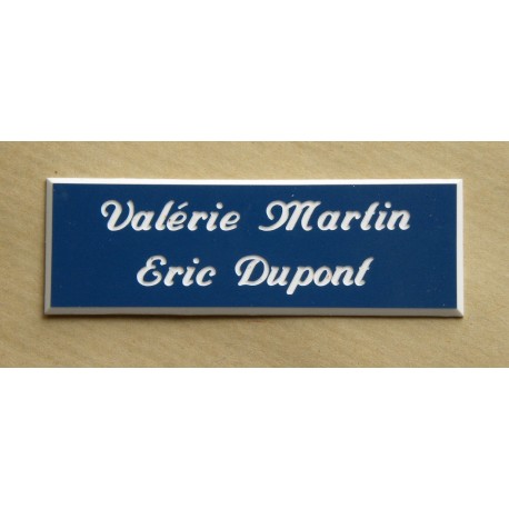plaque de boite aux lettres,  sonnette format 25 x 75 mm personnalisable 2 lignes "anglaise"