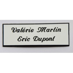 plaque de boite aux lettres,  sonnette format 25 x 75 mm personnalisable 2 lignes "anglaise"