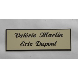 plaque de boite aux lettres,  sonnette format 25 x 75 mm personnalisable 2 lignes "anglaise"