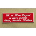 plaque de boite aux lettres,  sonnette format 25 x 75 mm personnalisable 3 lignes "anglaise"