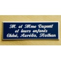 plaque de boite aux lettres,  sonnette format 25 x 75 mm personnalisable 3 lignes "anglaise"