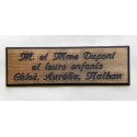 plaque de porte personnalisée "calligraphie" cuivre format 50 x 150 mm 3 lignes