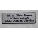 plaque de porte personnalisée "calligraphie" argentée format 50 x 150 mm 3 lignes