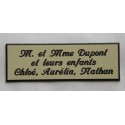 plaque de porte personnalisée "calligraphie" ivoire format 50 x 150 mm 3 lignes