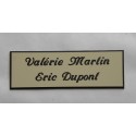 plaque de porte personnalisée "calligraphie" ivoire format 50 x 150 mm 2 lignes