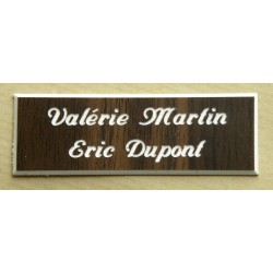 plaque de porte personnalisée "calligraphie" bois format 50 x 150 mm 2 lignes