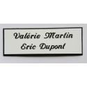 plaque de porte personnalisée "calligraphie" blanche format 50 x 150 mm 2 lignes