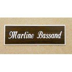 plaque de porte personnalisée "calligraphie" bois format 50 x 150 mm 1 ligne