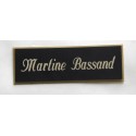 plaque de porte personnalisée "calligraphie" noire et or format 50 x 150 mm 1 ligne