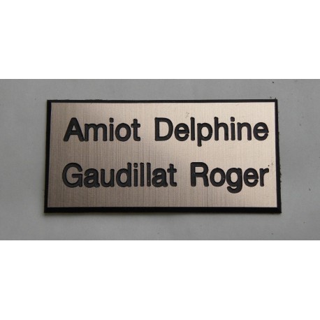 plaque de boite aux lettres,  sonnette format 25 x 50 mm personnalisable 2 lignes