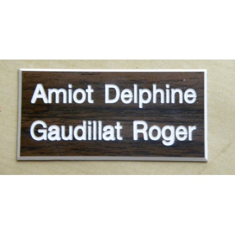 plaque de boite aux lettres,  sonnette format 25 x 50 mm personnalisable 2 lignes