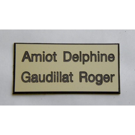 plaque de boite aux lettres,  sonnette format 25 x 50 mm personnalisable 2 lignes