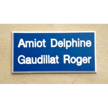 plaque de boite aux lettres,  sonnette format 25 x 50 mm personnalisable 2 lignes