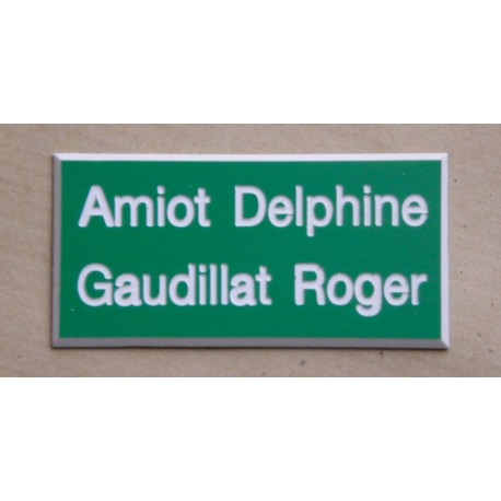 plaque de boite aux lettres,  sonnette format 25 x 50 mm personnalisable 2 lignes