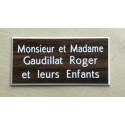 plaque de boite aux lettres,  sonnette format 25 x 50 mm personnalisable 3 lignes