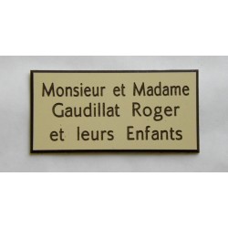 plaque de boite aux lettres,  sonnette format 25 x 50 mm personnalisable 3 lignes