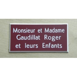 plaque de boite aux lettres,  sonnette format 25 x 50 mm personnalisable 3 lignes