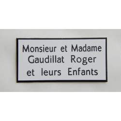 plaque de boite aux lettres,  sonnette format 25 x 50 mm personnalisable 3 lignes