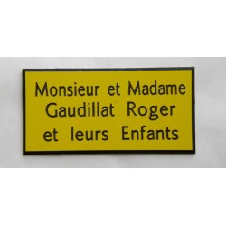 plaque de boite aux lettres,  sonnette format 25 x 50 mm personnalisable 3 lignes