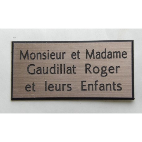 plaque de boite aux lettres,  sonnette format 25 x 50 mm personnalisable 3 lignes