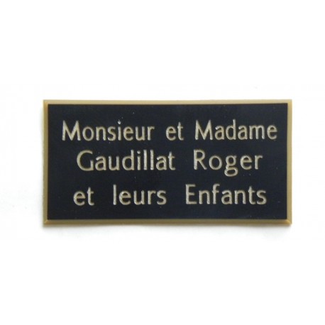 plaque de boite aux lettres,  sonnette format 25 x 50 mm personnalisable 3 lignes