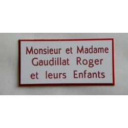 plaque de boite aux lettres,  sonnette format 25 x 50 mm personnalisable 3 lignes