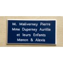 plaque de porte bleu marine format 48x100 mm personnalisable 4 lignes