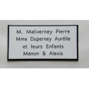 plaque de porte blanche format 48x100 mm personnalisable 4 lignes
