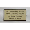 plaque de porte ivoire format 48x100 mm personnalisable 4 lignes