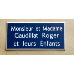 plaque de porte bleu marine format 48x100 mm personnalisable 3 lignes