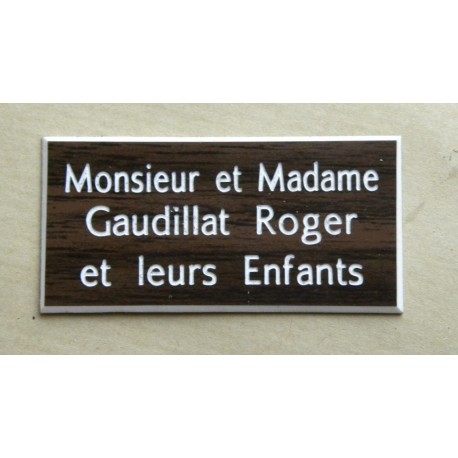 plaque de porte bois format 48x100 mm personnalisable 3 lignes