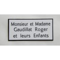 plaque de porte blanche format 48x100 mm personnalisable 3 lignes