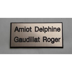 plaque de porte cuivre format 48x100 mm personnalisable 2 lignes