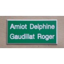plaque de porte verte format 48x100 mm personnalisable 2 lignes